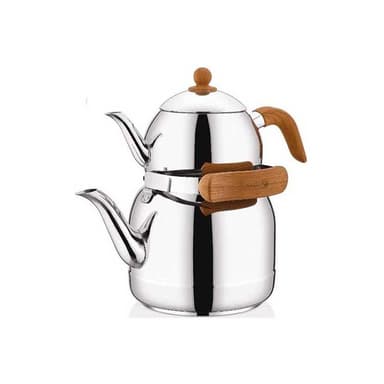 کتری قوری کرکماز دسته چوبی مدل KORKMAZ Foresta A217