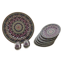 سرویس پذیرایی 7 پارچه مقصود طرح ترنج سرمه ای ورژن 1