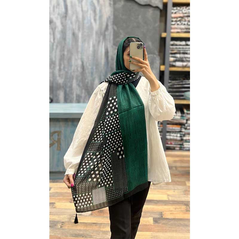 شال وارداتی حاشیه رنگی طرح خالدار