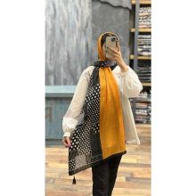 شال وارداتی حاشیه رنگی طرح خالدار