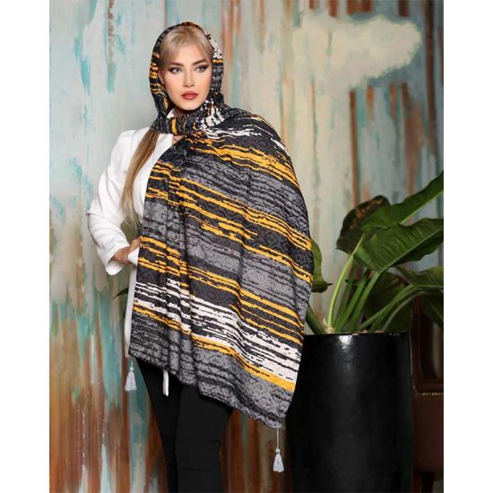 شال آبرنگی سنتی منگوله دار