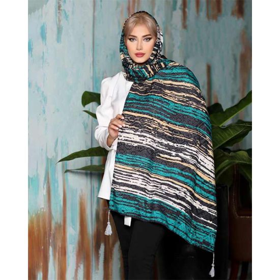 شال آبرنگی سنتی منگوله دار