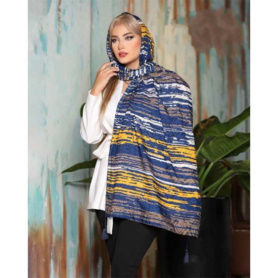 شال آبرنگی سنتی منگوله دار
