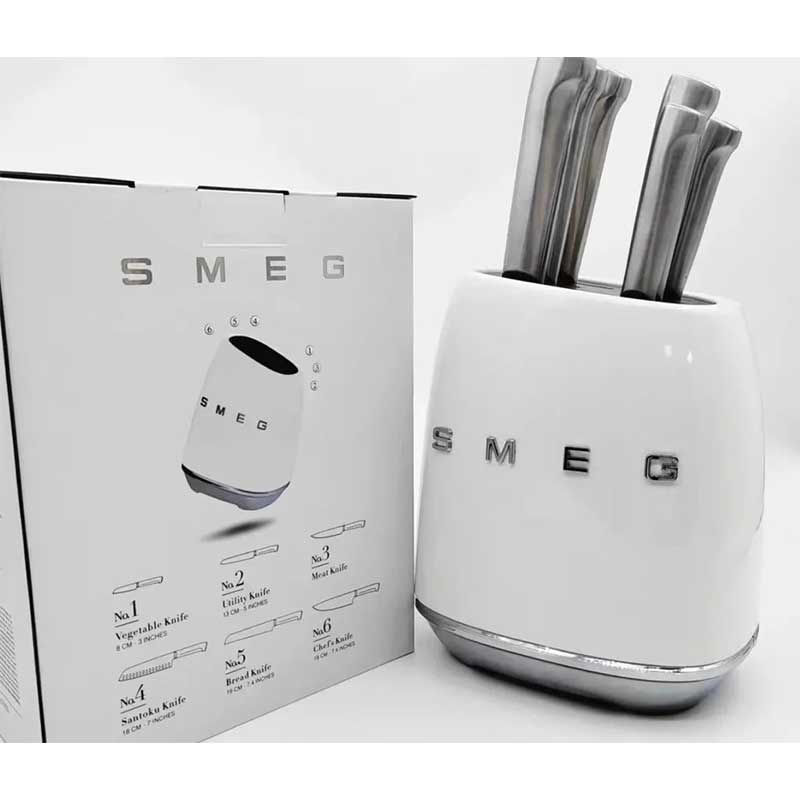 سرویس چاقو 7 پارچه اسمگ مدل SMEG KBSF01WH