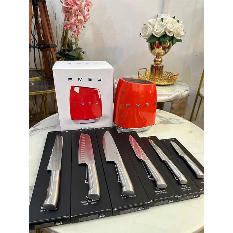 سرویس چاقو 7 پارچه اسمگ مدل SMEG KBSF01RD